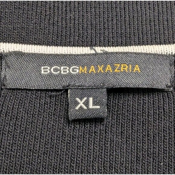 Vintage BCBG Max Azria Knit Shell Top Black White Trim - Picture 5 of 12